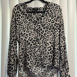 Express Women's Monochrome Animal Print Blouse